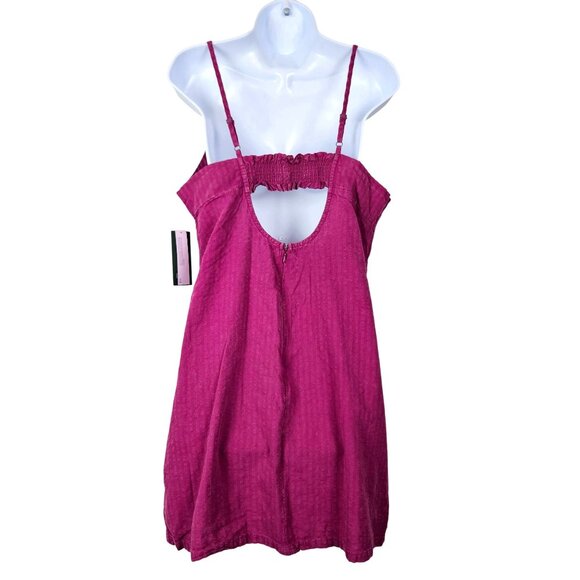 Wild Fable Womens XL Fuchsia Purple Linen Blend Sundress Adj Straps Smocked Sexy - Picture 4 of 9